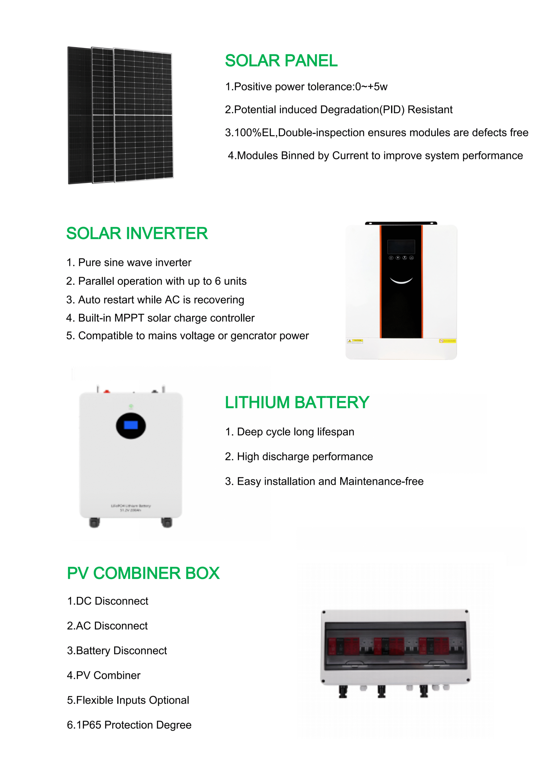 hybrid solar energy system parts